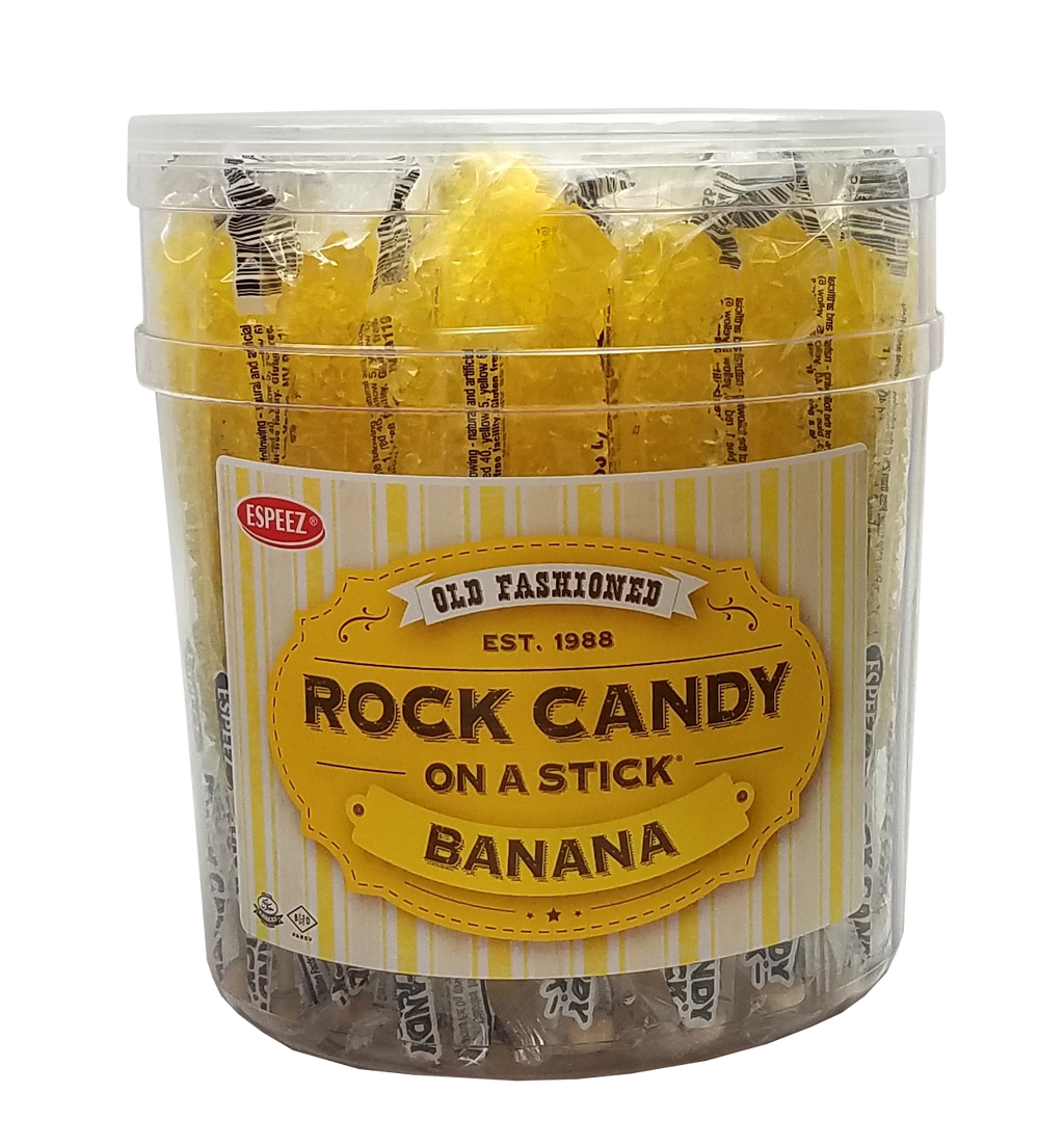 Rock Candy On A Stick - Banana - 36 Ct. Tub