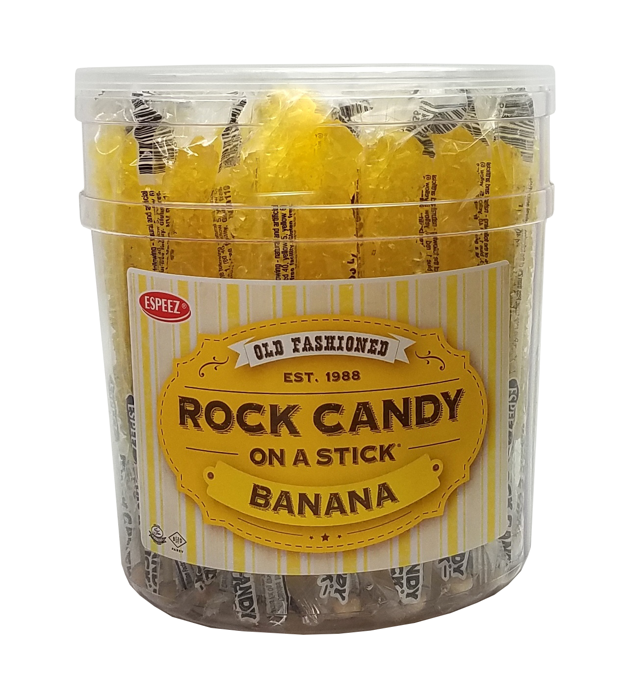 Rock Candy On A Stick - Banana - 36 Ct. Tub
