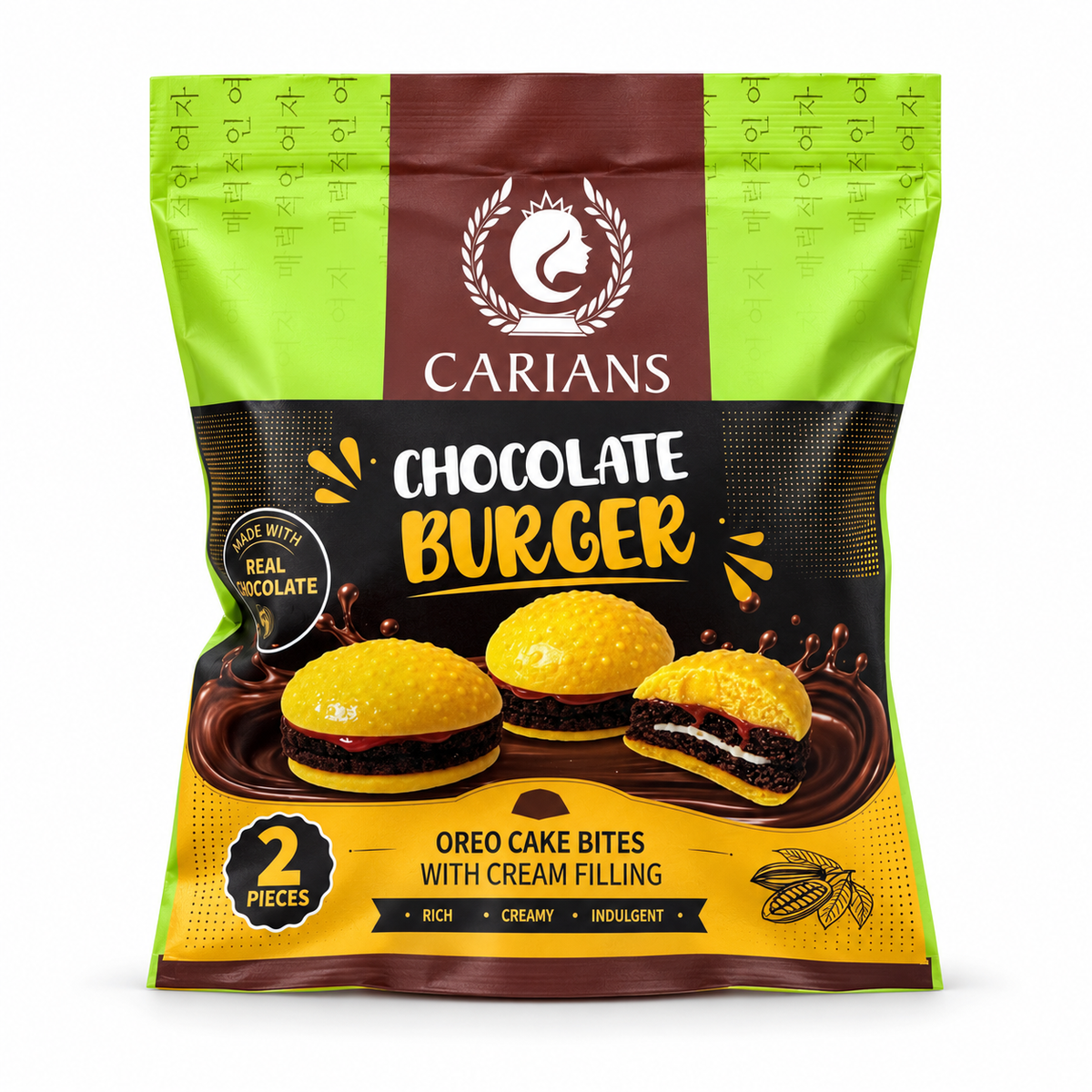 Chocolate Burger – Oreo Cake Bites with Cream Filling, 2 Pieces: Default Title