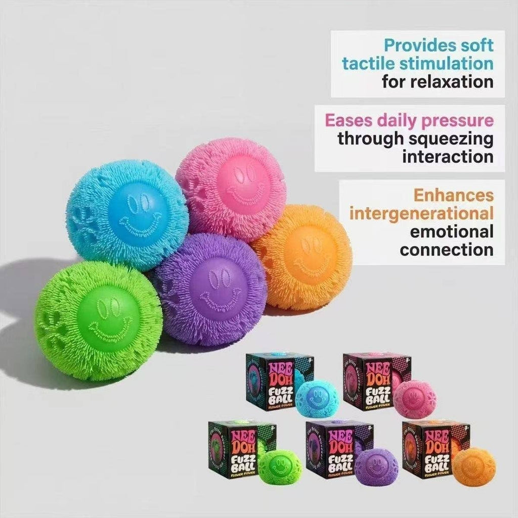 CWMM14323_PLUSH SMILEY STRESS SQUEEZE FIDGET BALL TOY: GREEN / (OS) 1