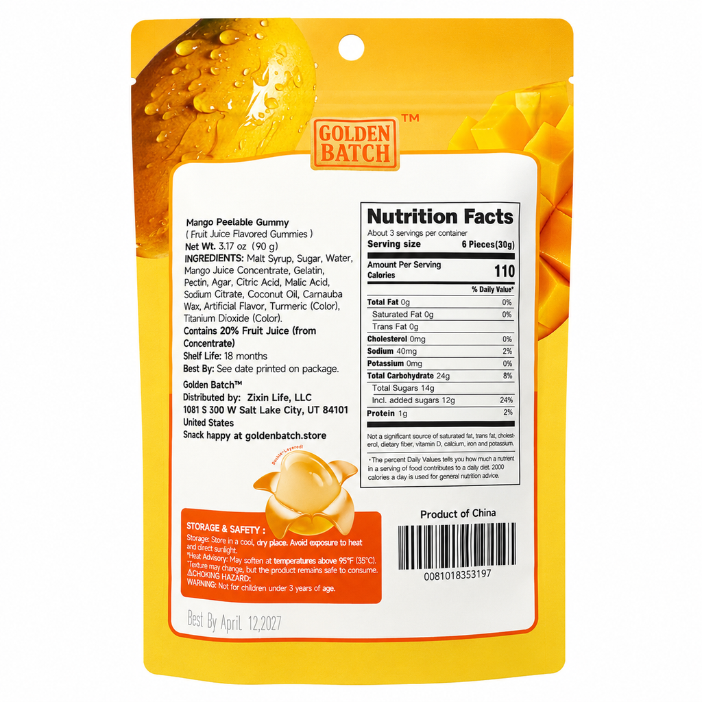 Peelable Mango Gummy Candy