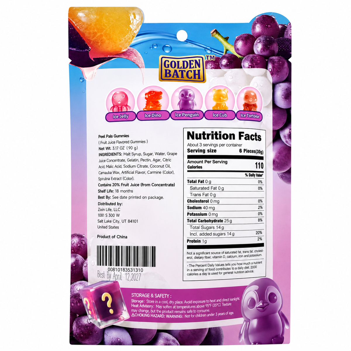 Peel Pals Grape Peelable Gummy Candy