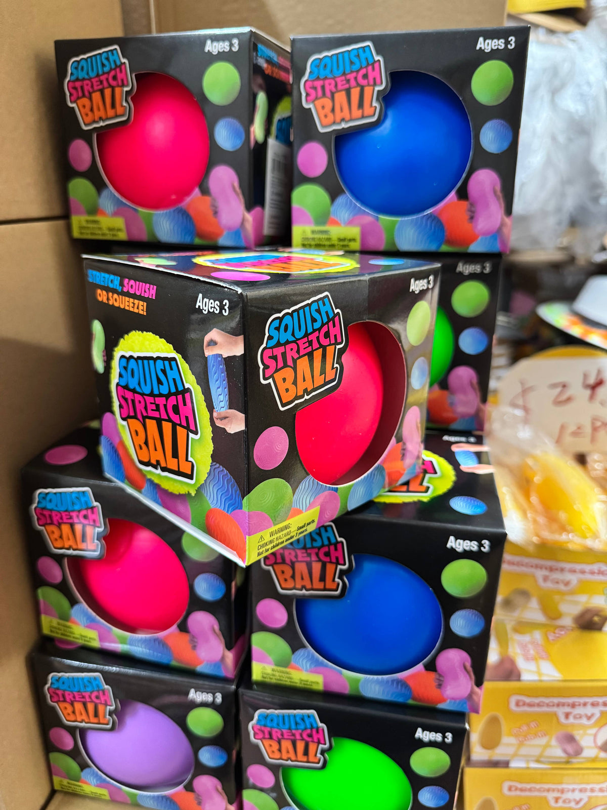 Squish Stretch Ball | Neon Sensory Stress Ball: 5INCH