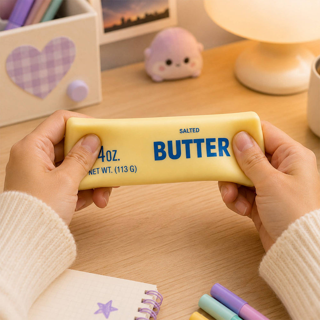 Butter Stick Viral Squishy Sensory Squeeze Toy display