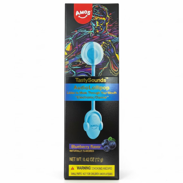 Amos TastySounds Audio Lollipop Blueberry 0.42oz