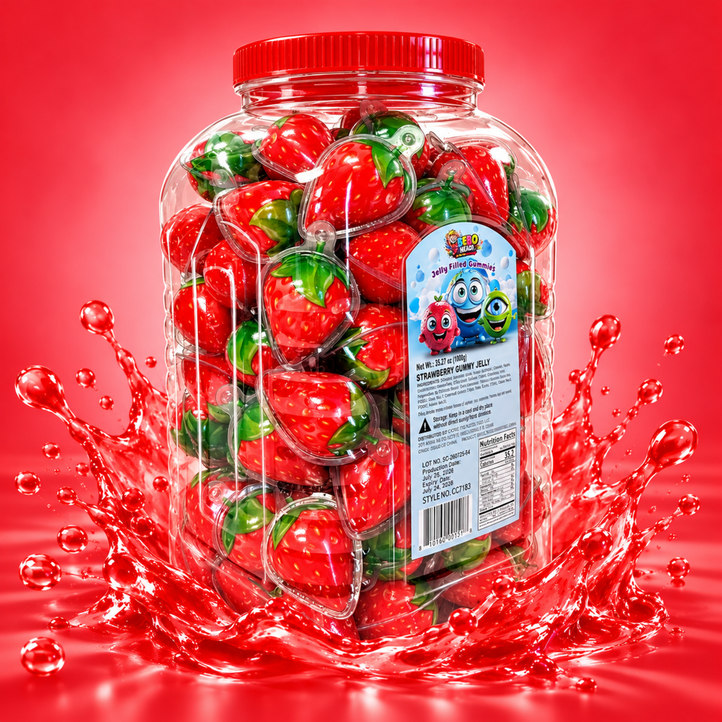 Strawberry Jelly Filled Gummies 🍓