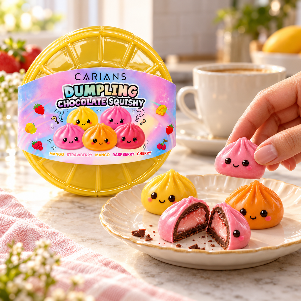 Dumpling Chocolate Squishy – Mystery Strawberry, Banana or Caramel Flavor