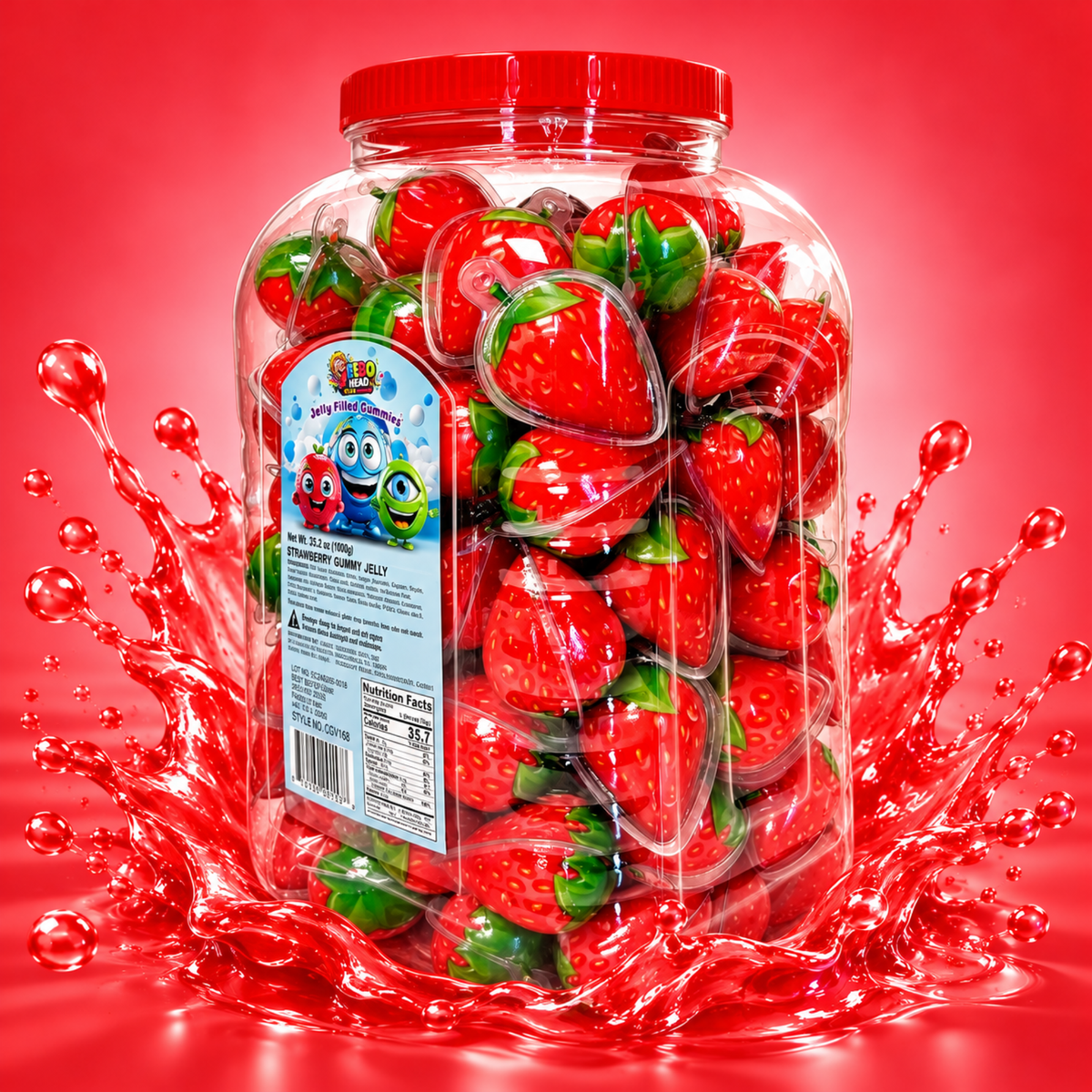 Strawberry Jelly Filled Gummies 🍓