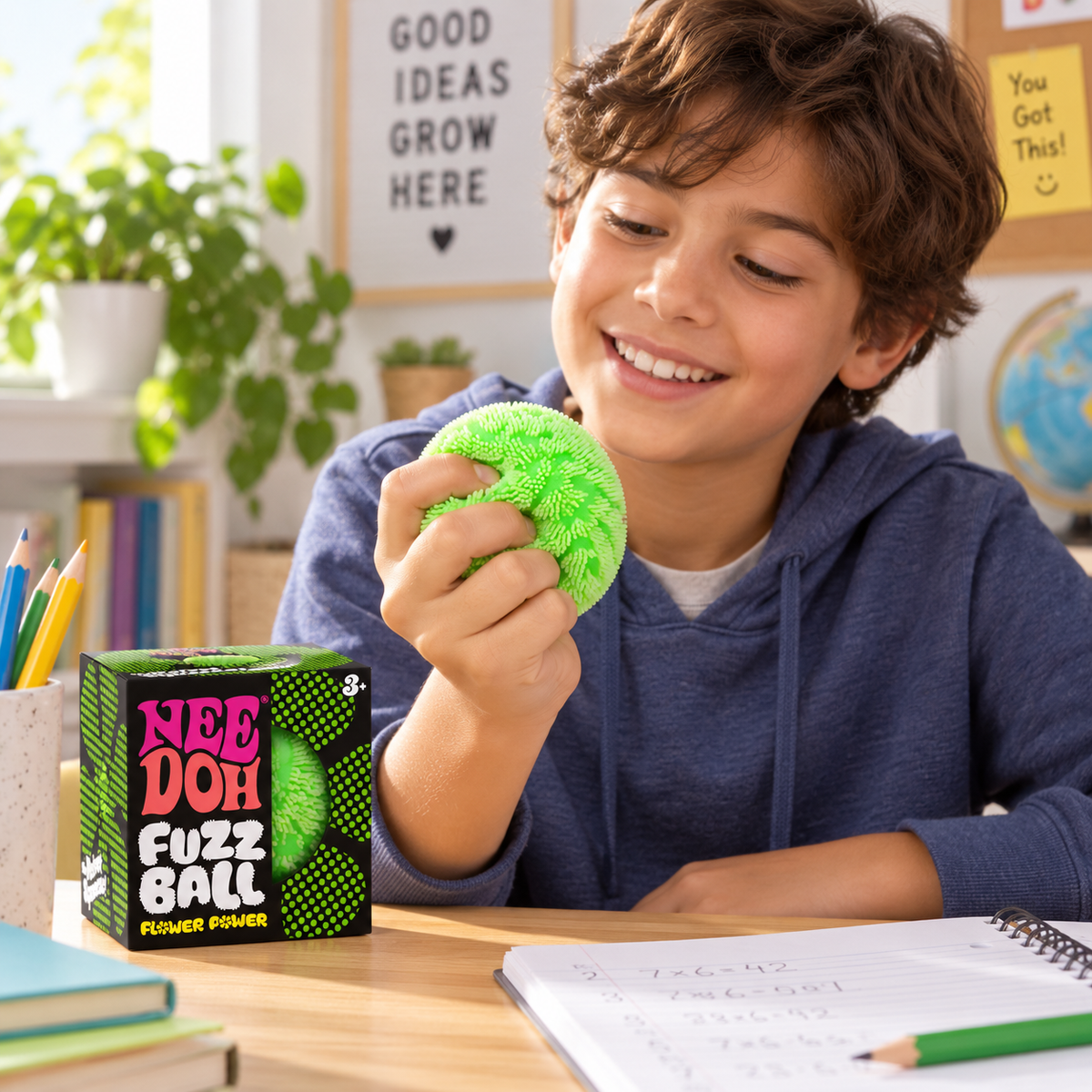 NeeDoh Fuzz Ball Wonder Squishy – Fuzzy Color-Wave Sensory