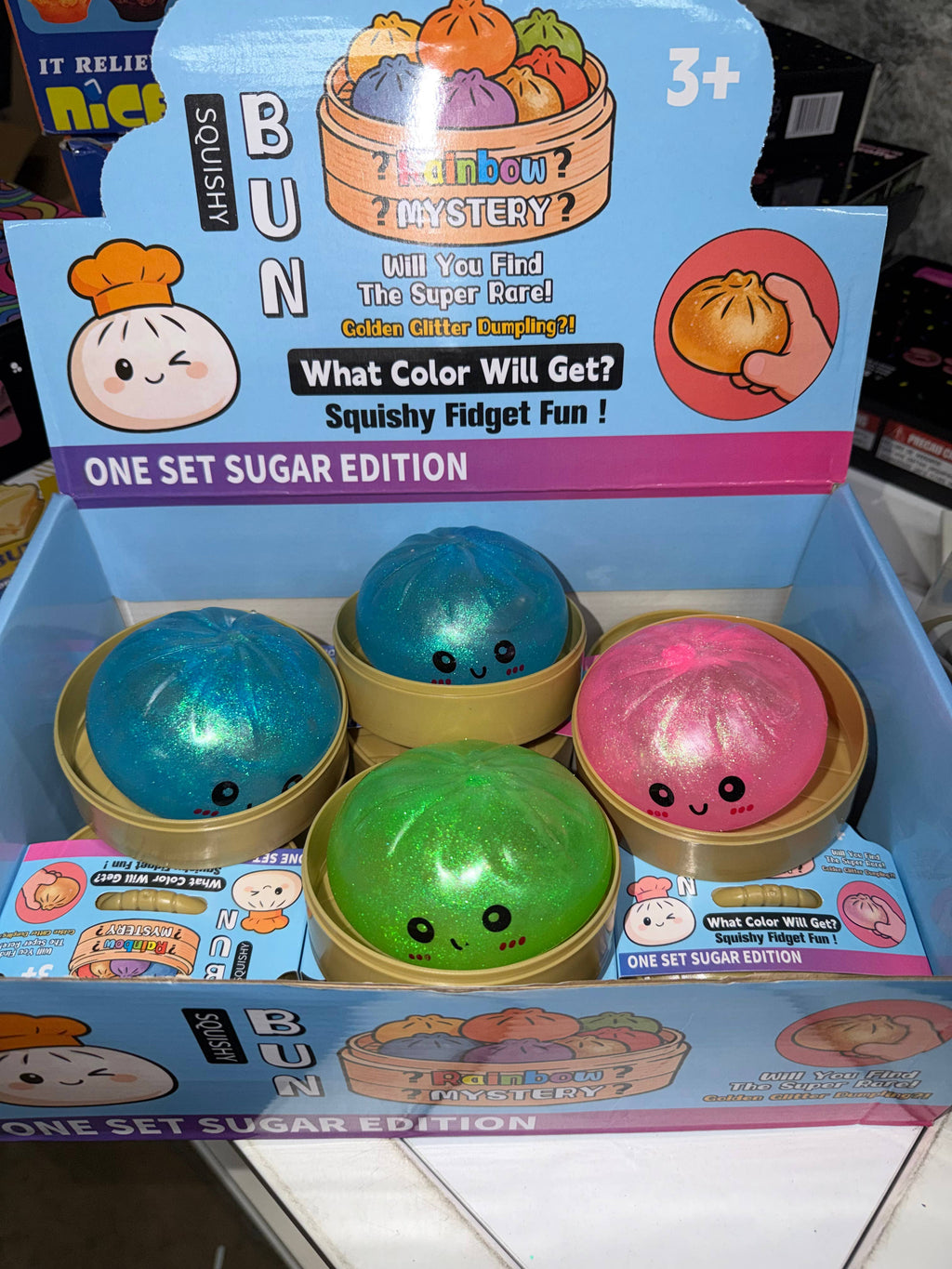 Glow-in-the-Dark Glitter Squishy dumpling – Kawaii Stress f