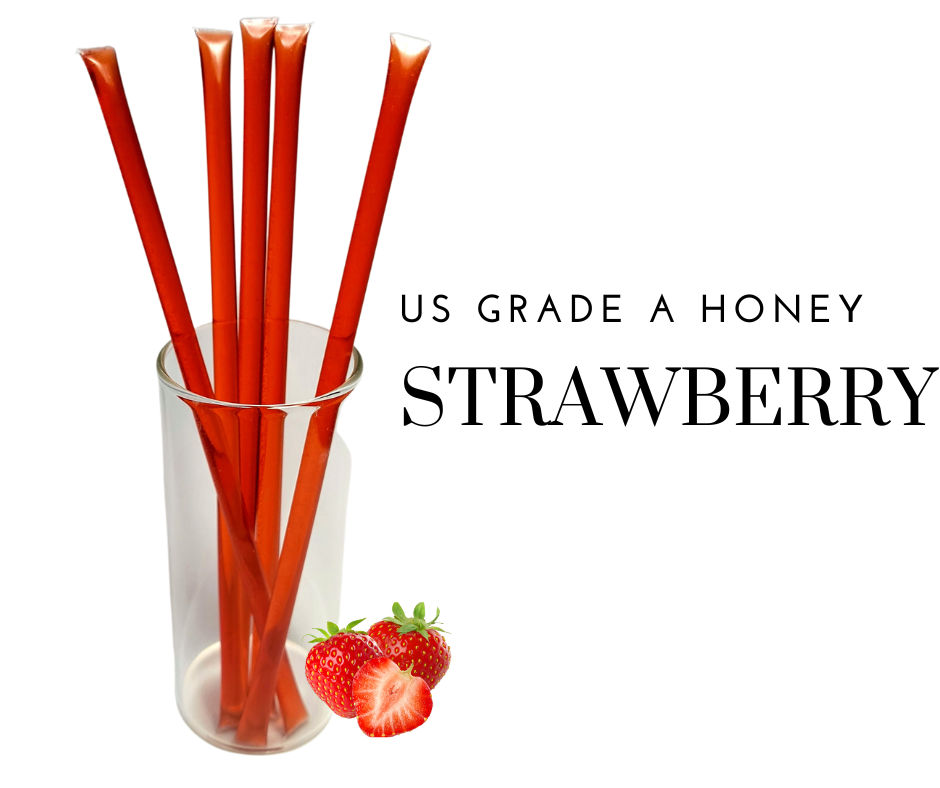 Bee Krazy Honey Sticks - 50ct Strawberry Refill