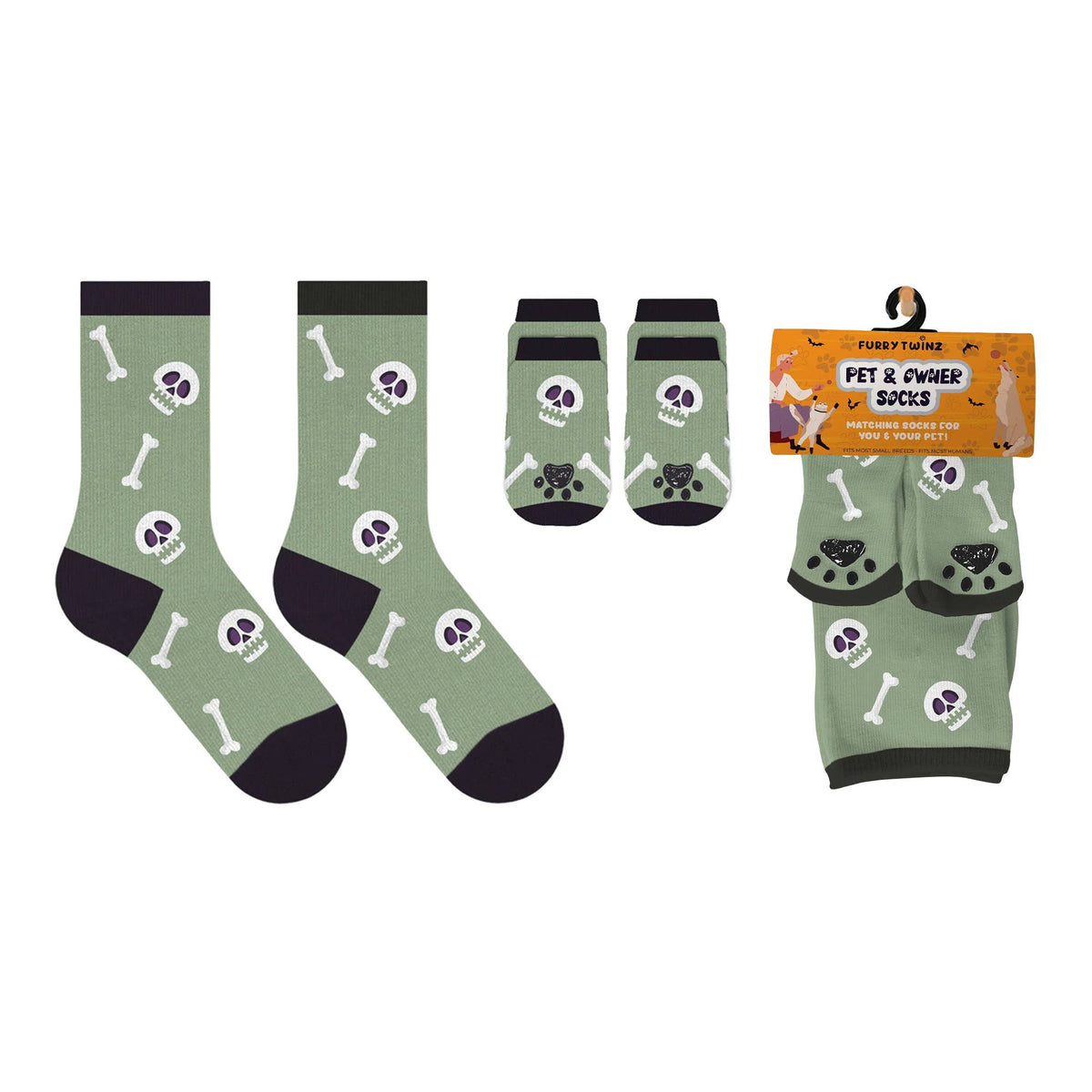 PET & OWNER HALLOWEN SOCKS WITH FREE DISPLAY (24-PAIRS)