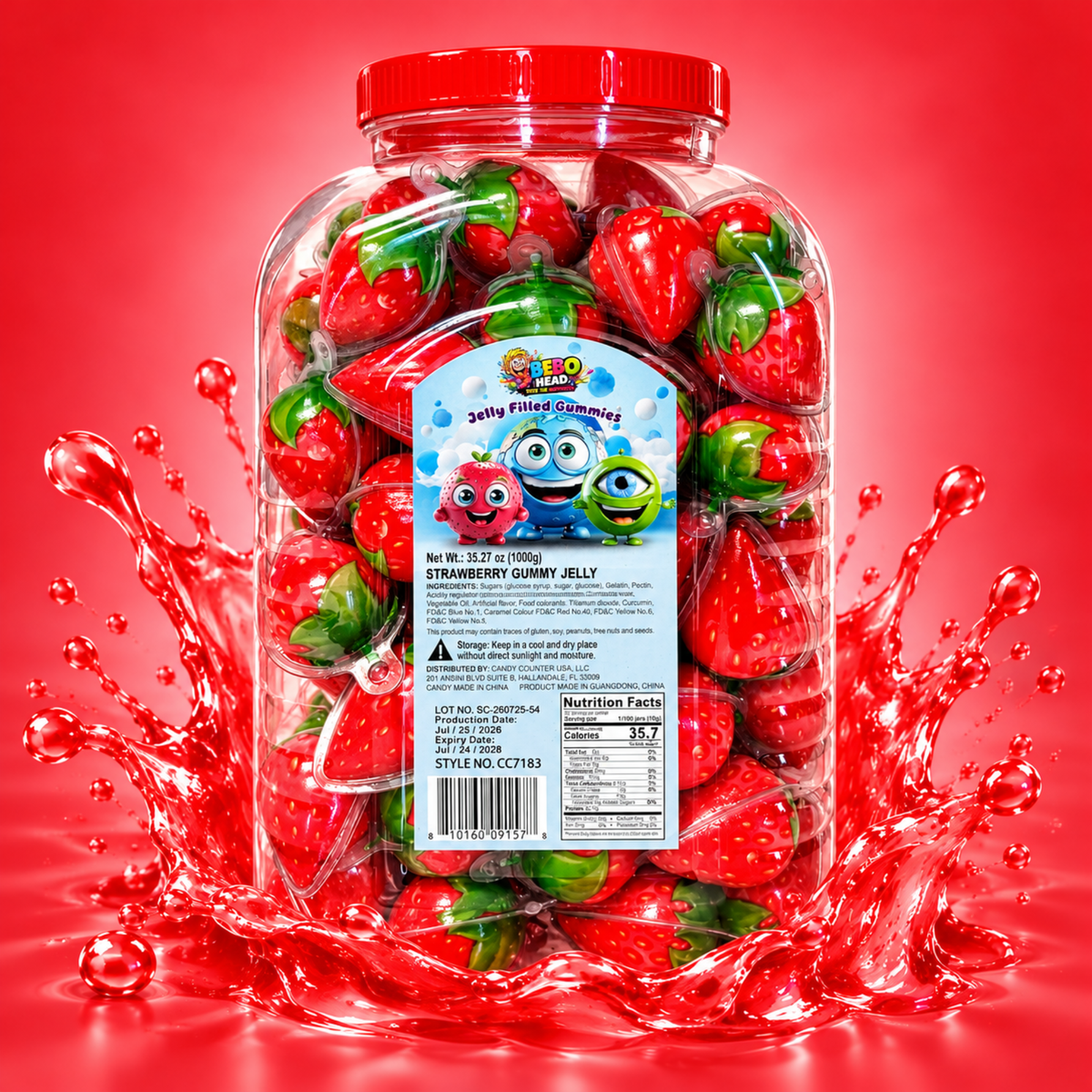 Strawberry Jelly Filled Gummies 🍓