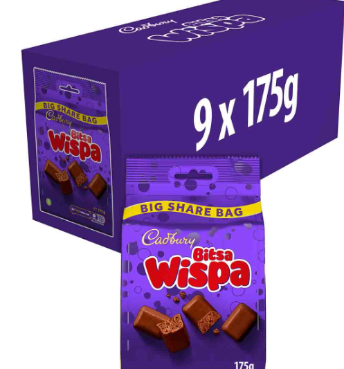 Cadbury Bitsa Wispa Pouches (10x100) UK IMPORT