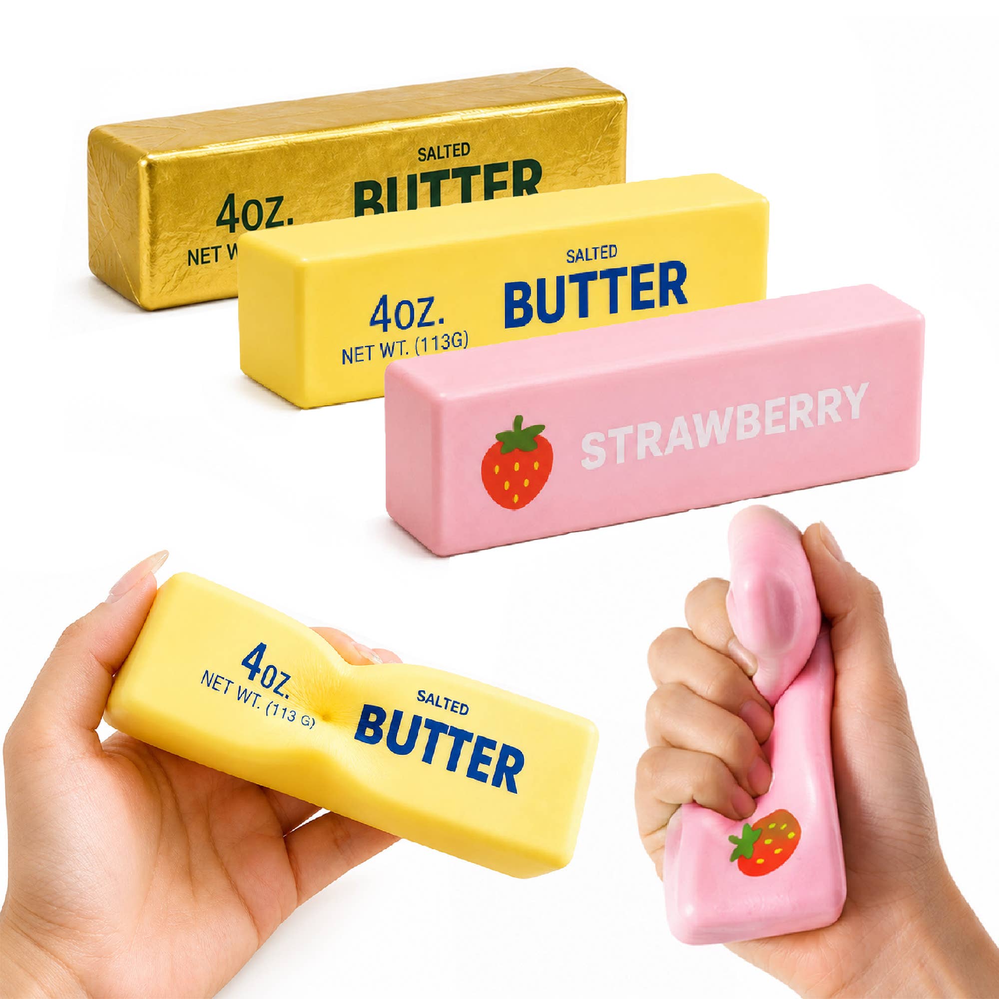 Butter Stick Viral Squishy Sensory Squeeze Toy display