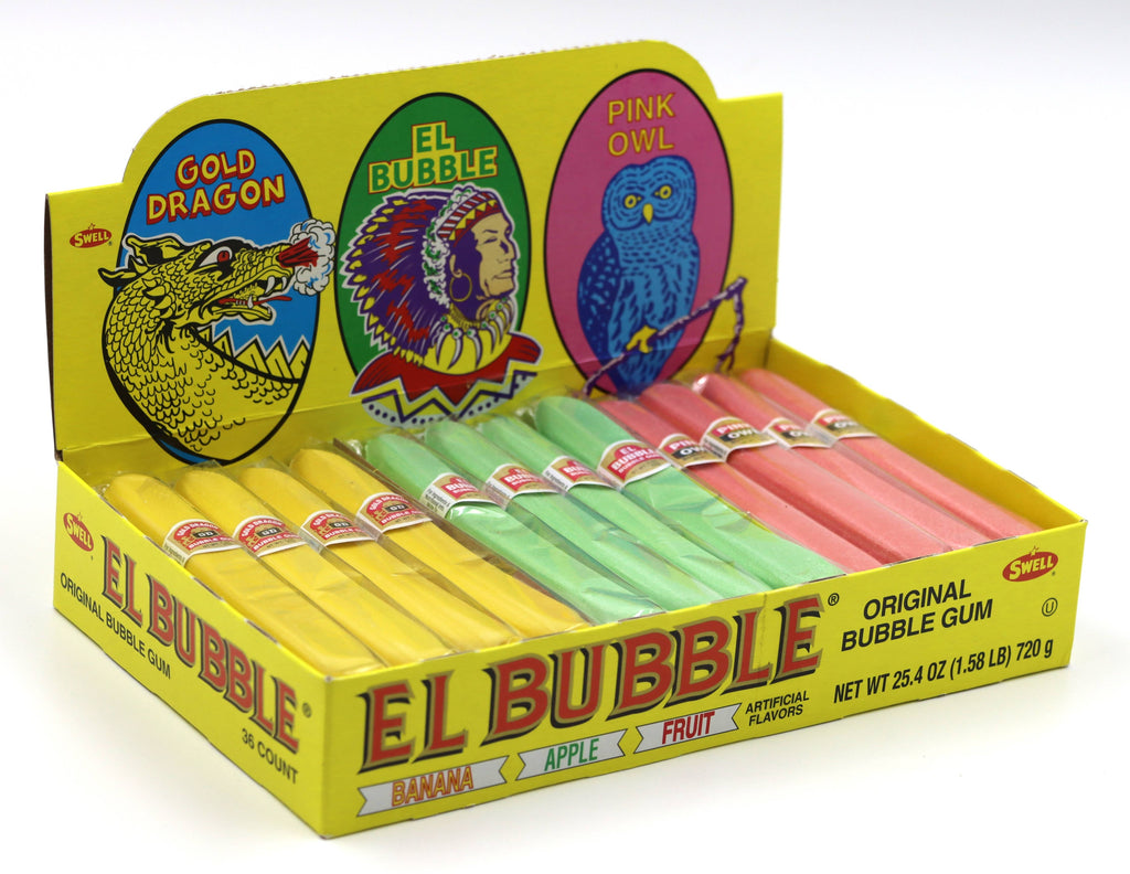 El Bubble Assorted Bubble Gum Cigar, 36ct Display