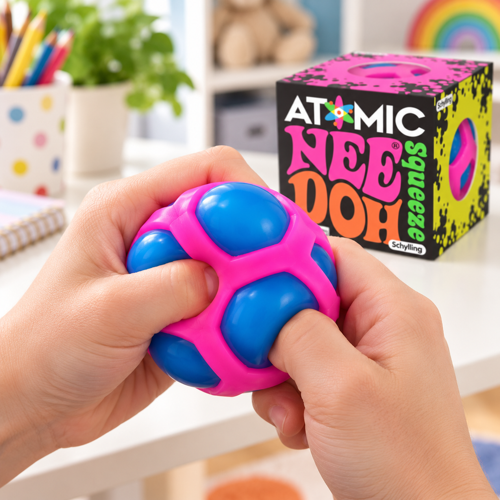 Atomic Squishy – Blue & Pink Squeeze Sensory Ball