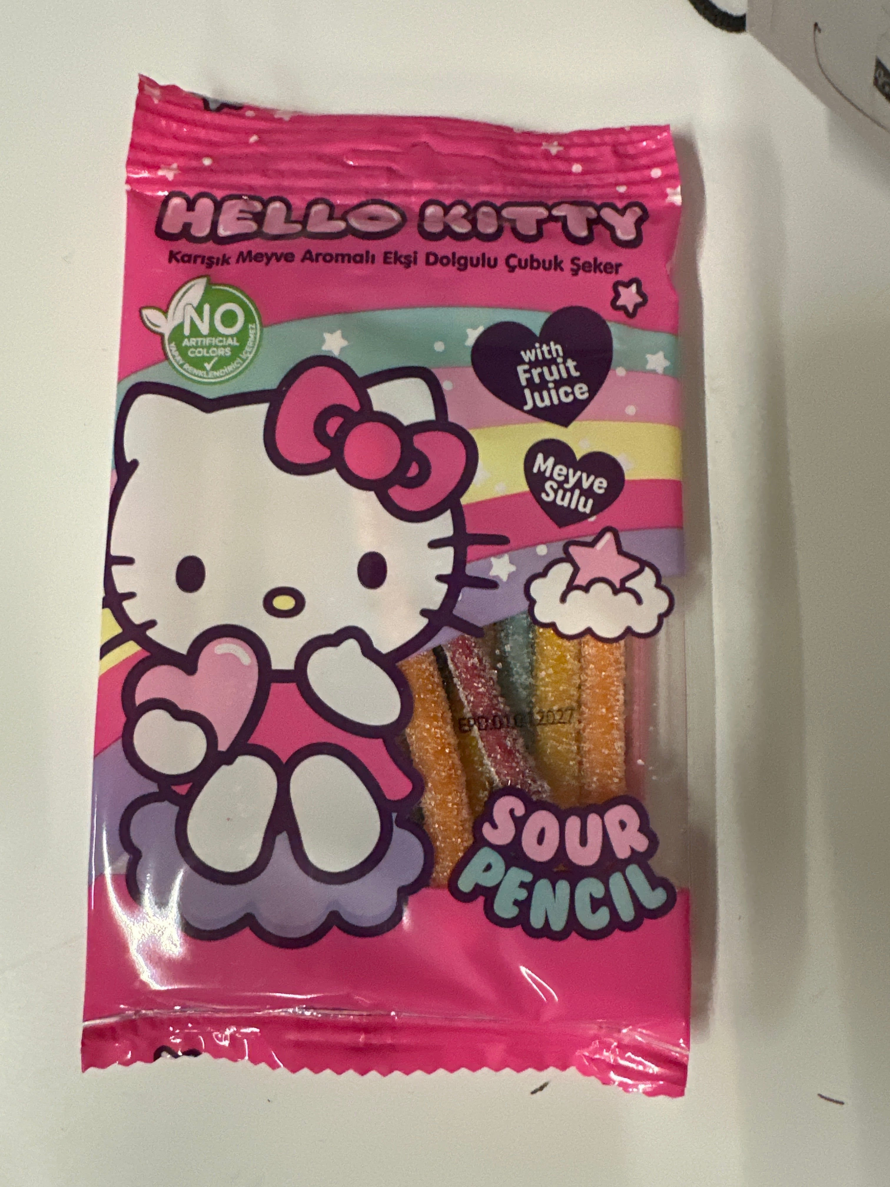 Hello Kitty Sour Pencil Gummy 80g