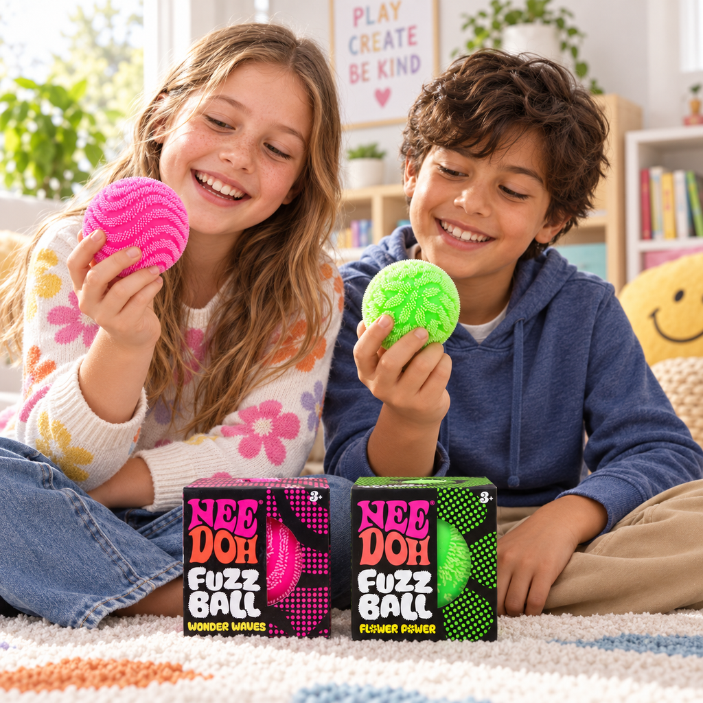 NeeDoh Fuzz Ball Wonder Squishy – Fuzzy Color-Wave Sensory
