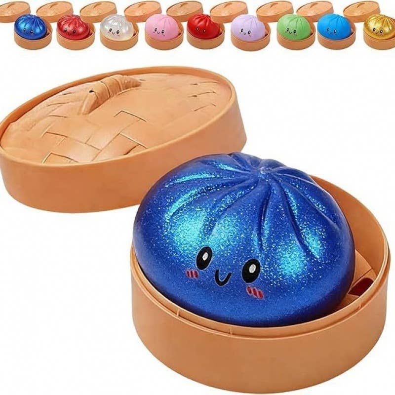 CWMM14284_SIMULATION BUN SQUISHY RELIEF TWIST SQUEEZE TOY: GOLD / (OS) 1