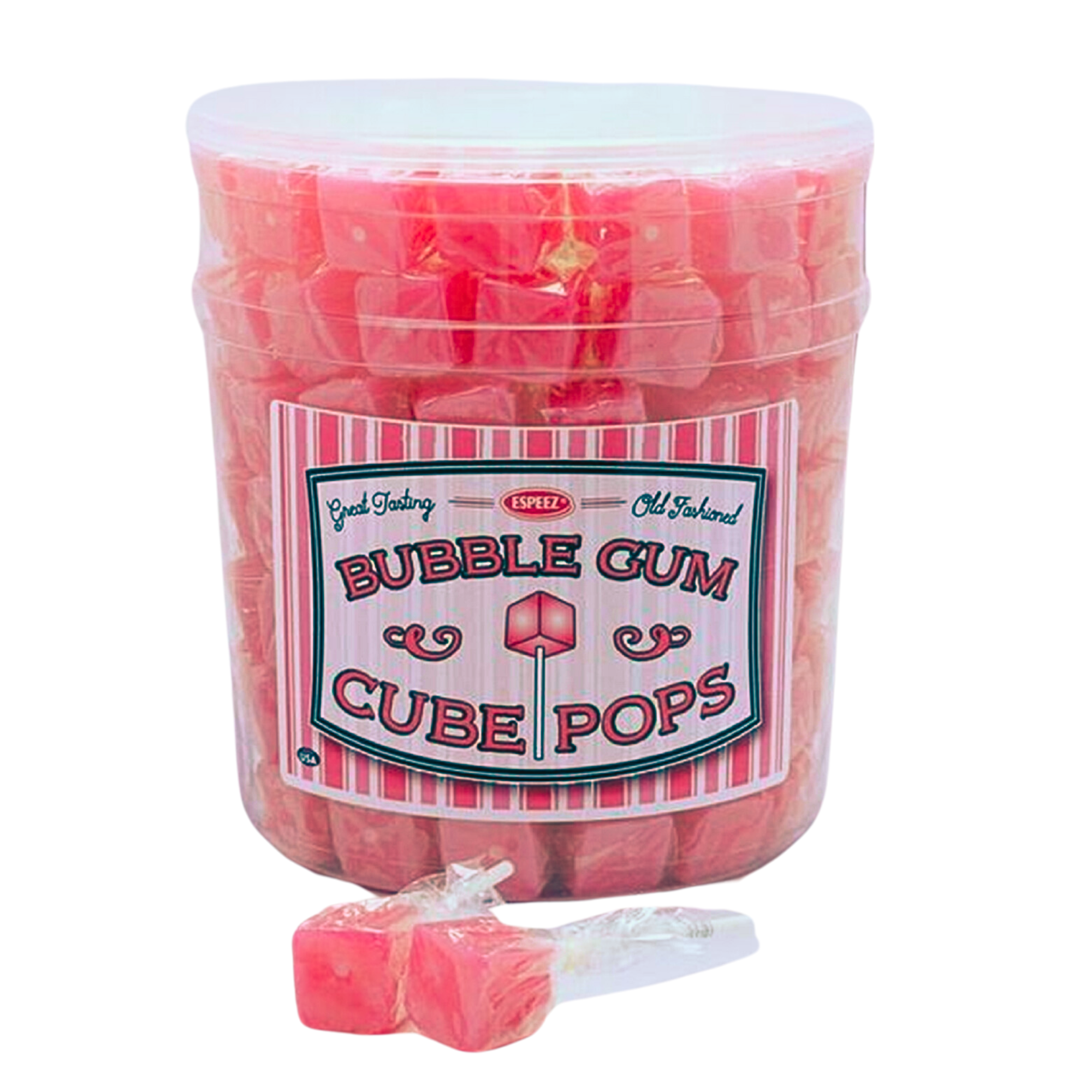 Old Fashioned Bubble Gum Cube Pops