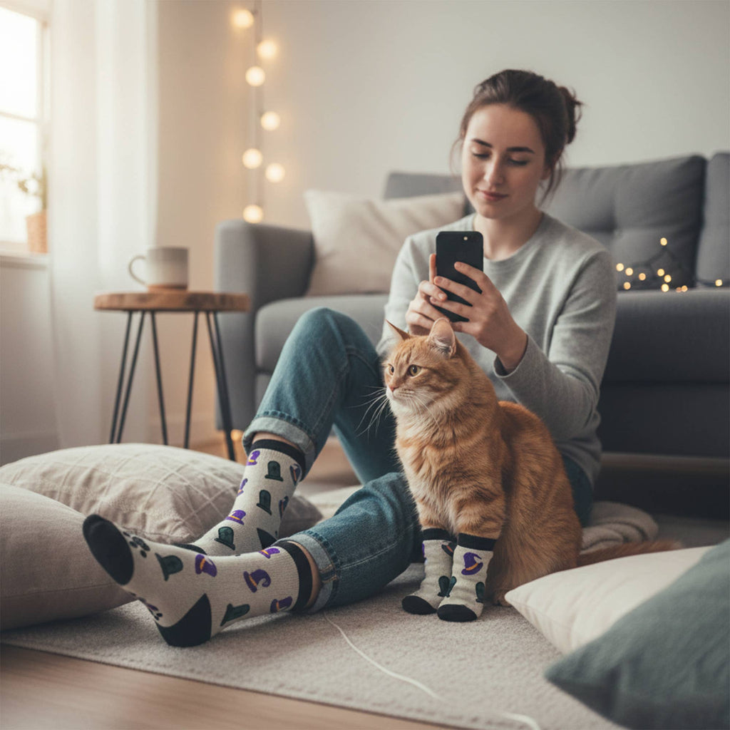 PET & OWNER HALLOWEN SOCKS WITH FREE DISPLAY (24-PAIRS)