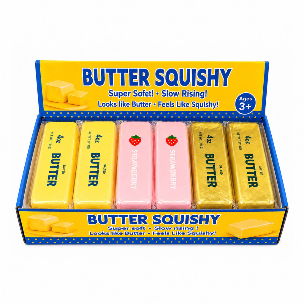 Butter Stick Viral Squishy Sensory Squeeze Toy display