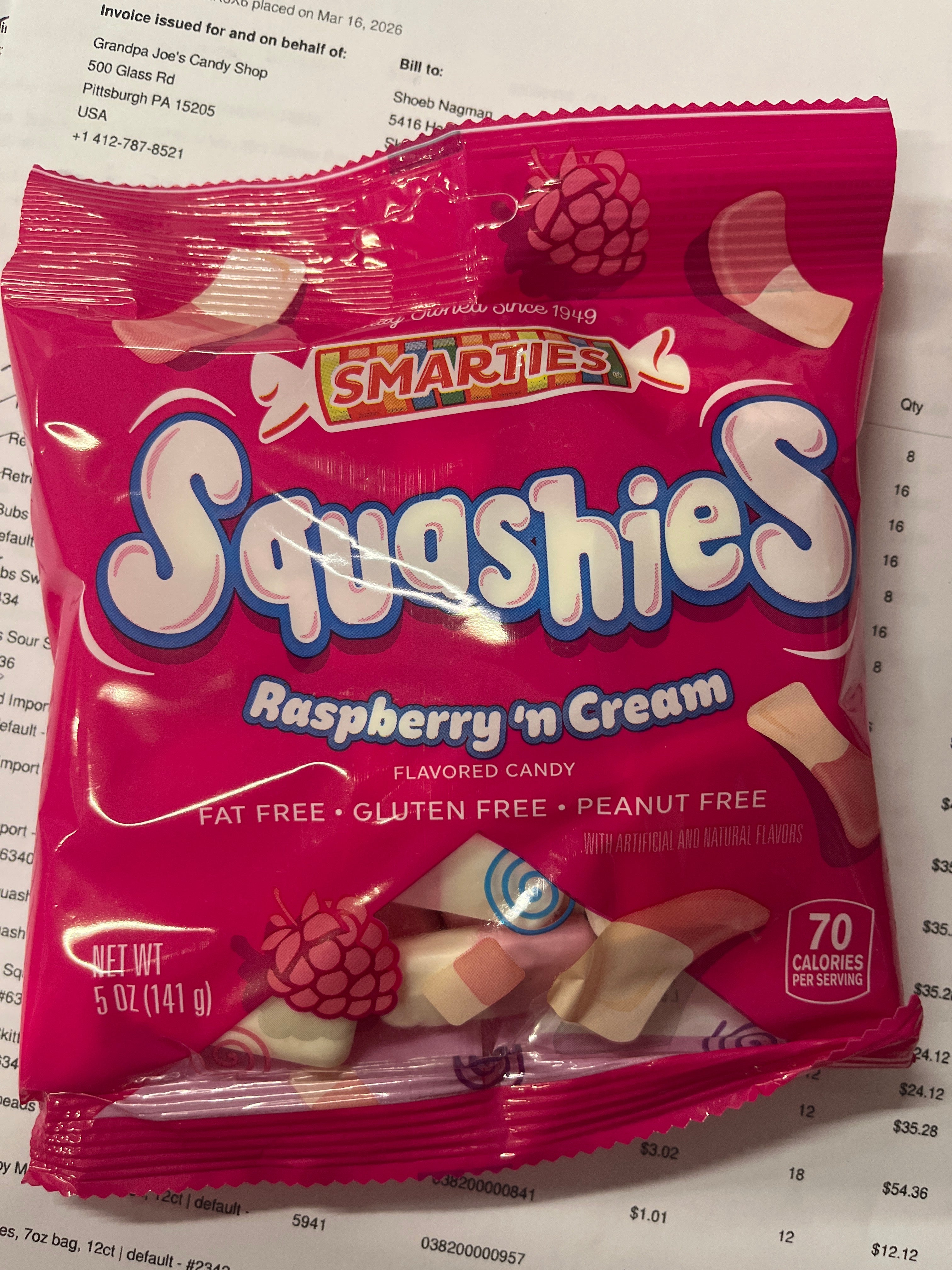 Squashies raspberry and cream