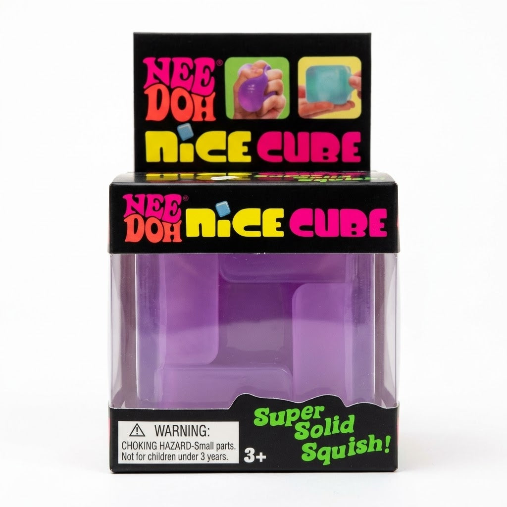 Needoh CLEAR ICE CUBE SLOW REBOUND SQUISHY STRESS TOY: PURPLE / (OS) 1