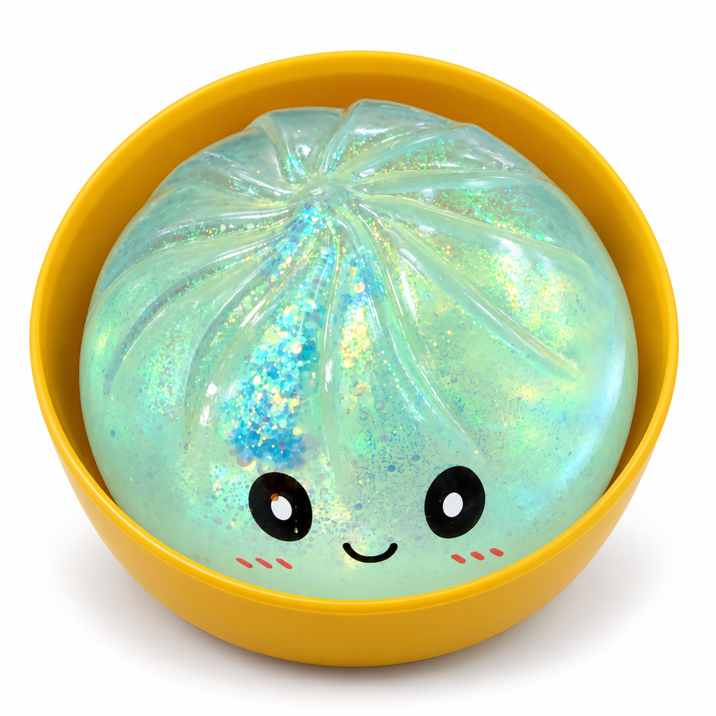 Glitter Water Squishy Dumpling + Steamer Pot