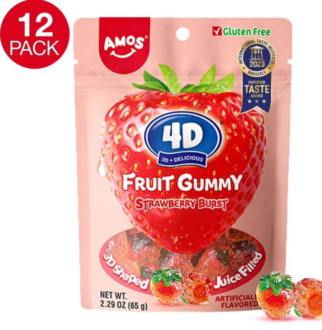 Amos 4D Fruit Gummy Strawberry Burst