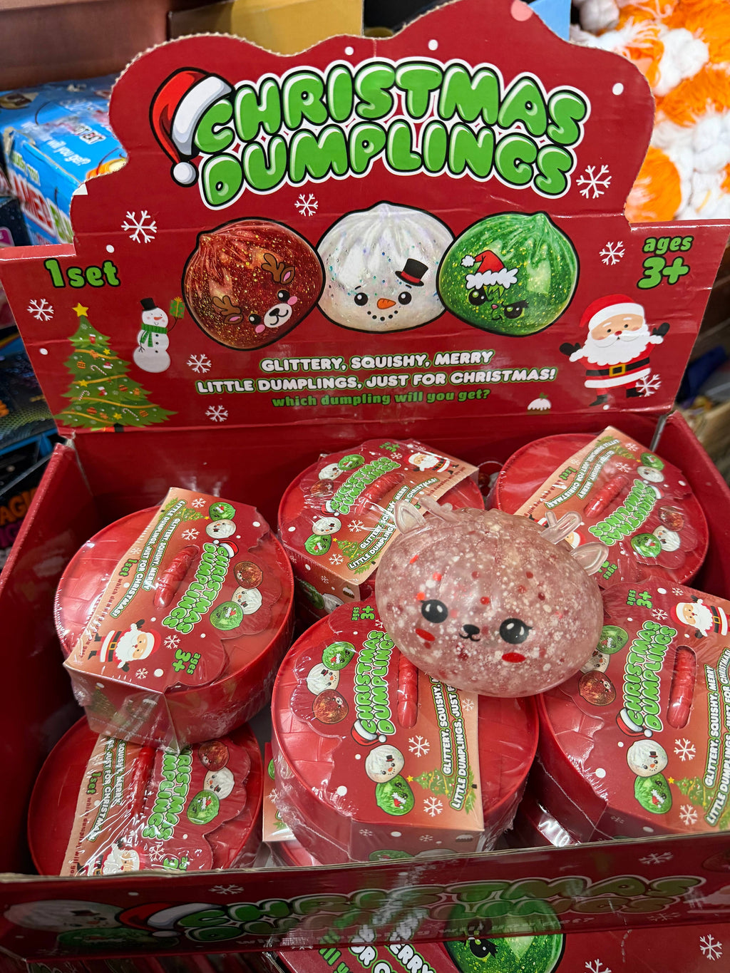 Christmas Mystery Glitter Dumpling Squishy – Holiday Sensory