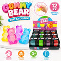 12pk Gummy Bear Squishy Squeeze Toy Sensory Fidget Dumpling