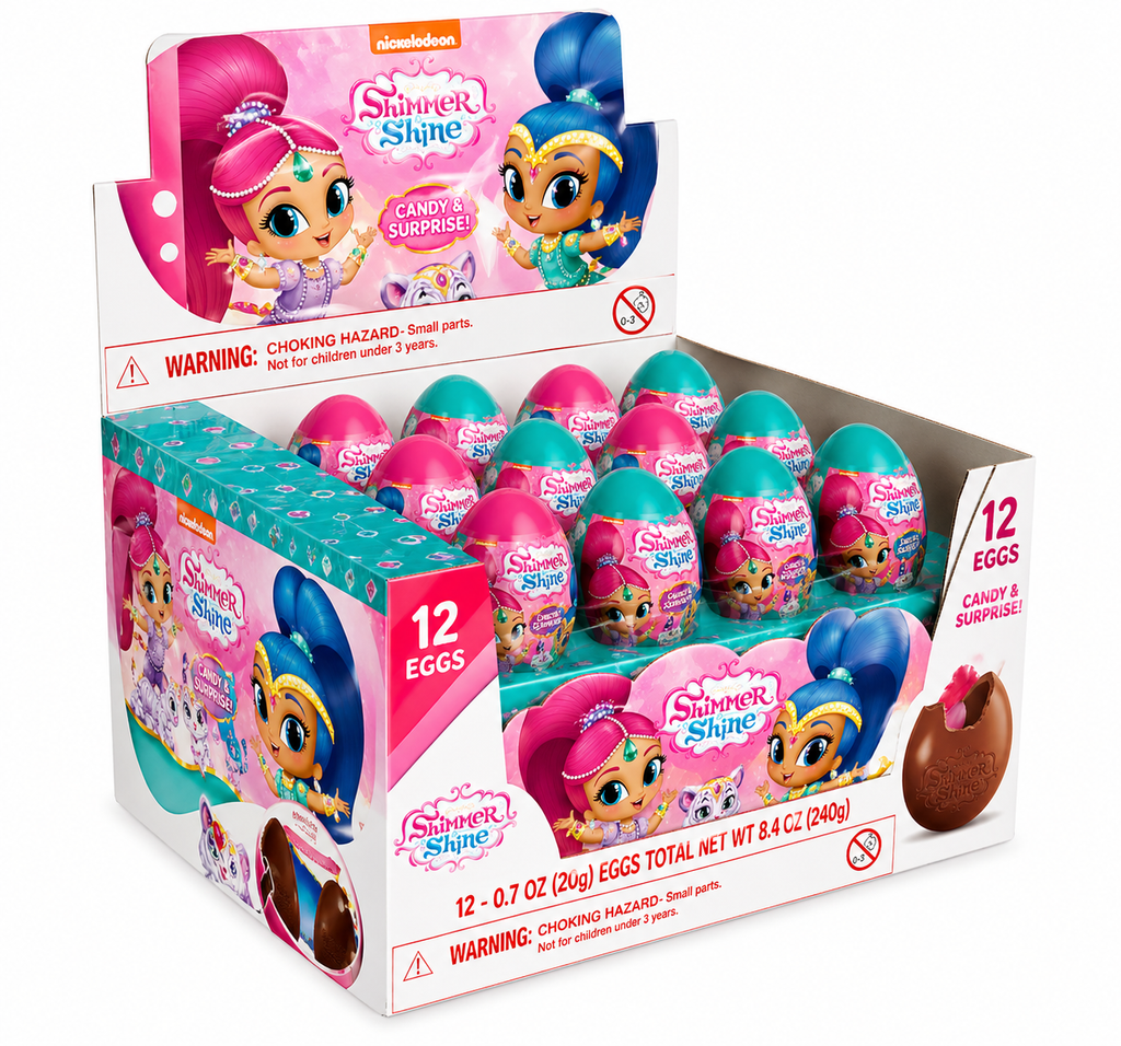 Zaini Cartoon Toy Eggs: Shimmer Shine Eggs 24P