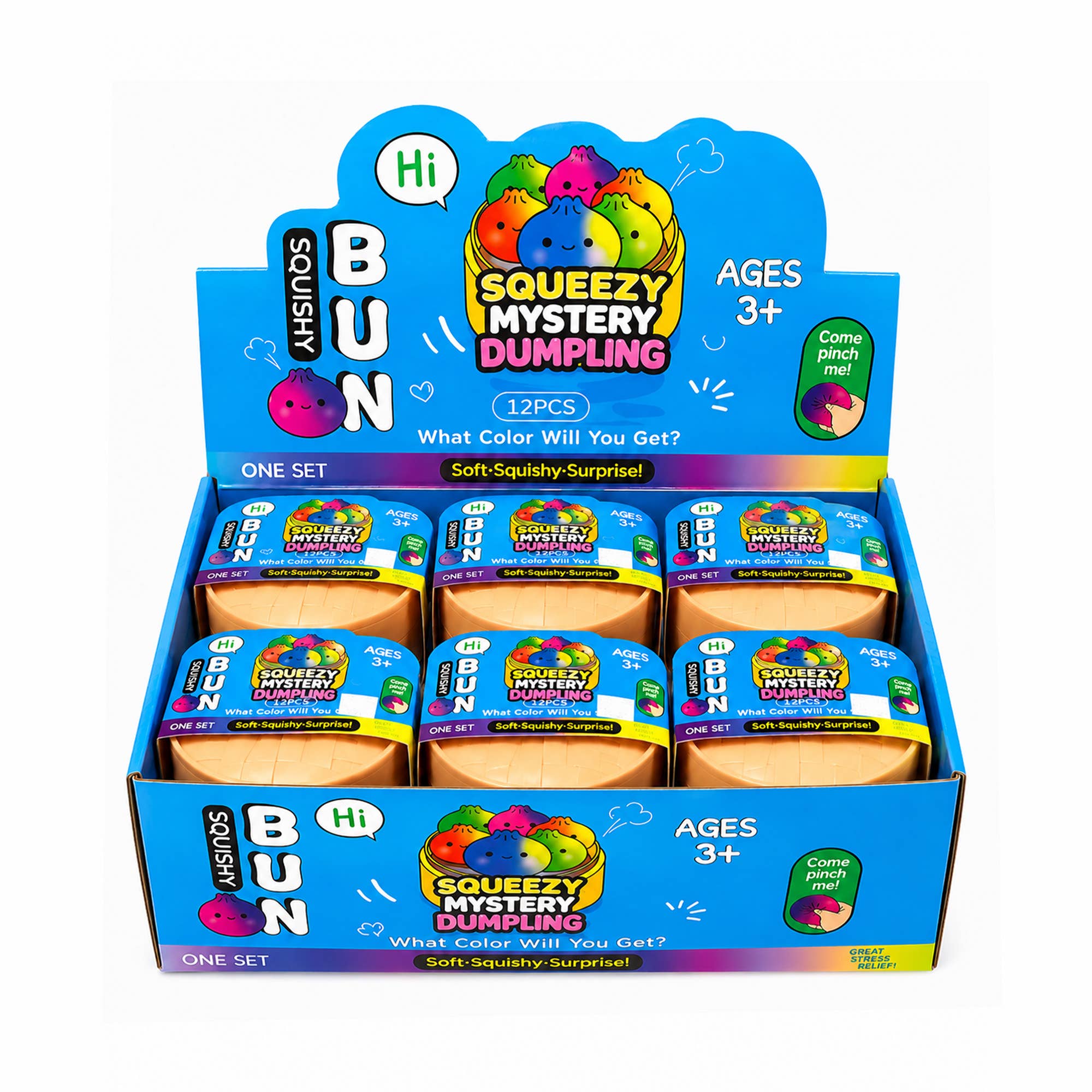 Squishy Glitter Dumpling with Orbs – Steamer Box Display