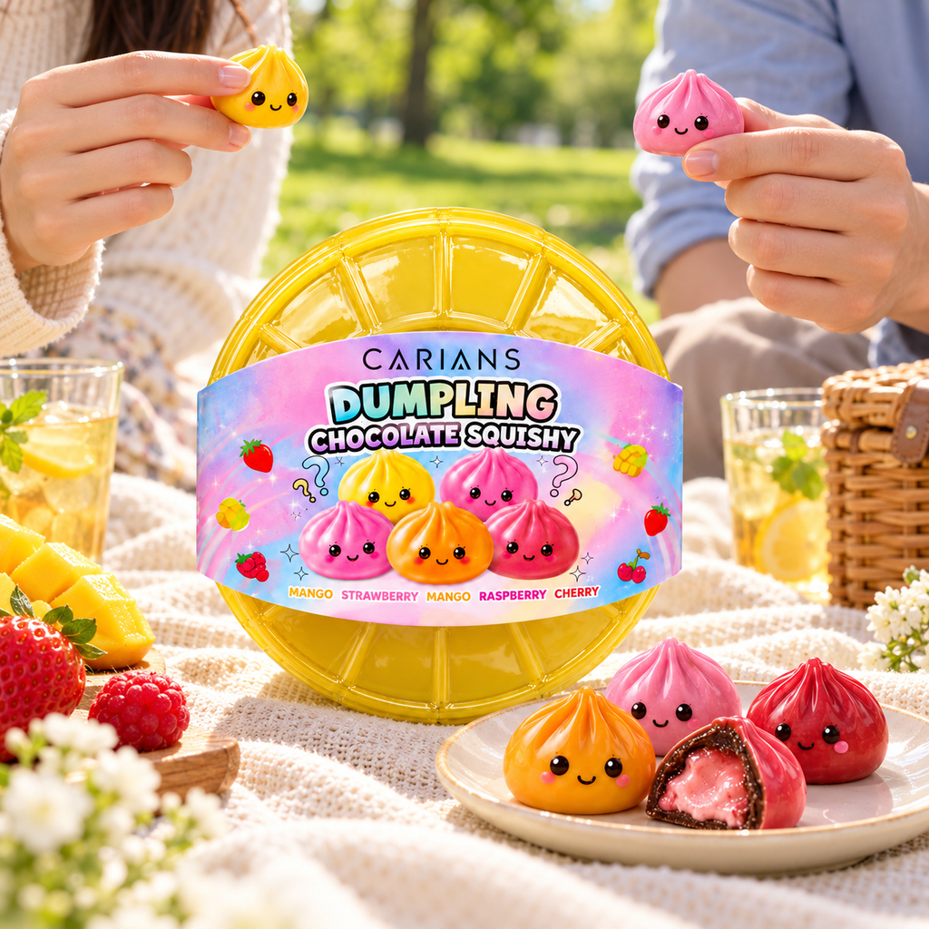 Dumpling Chocolate Squishy – Mystery Strawberry, Banana or Caramel Flavor