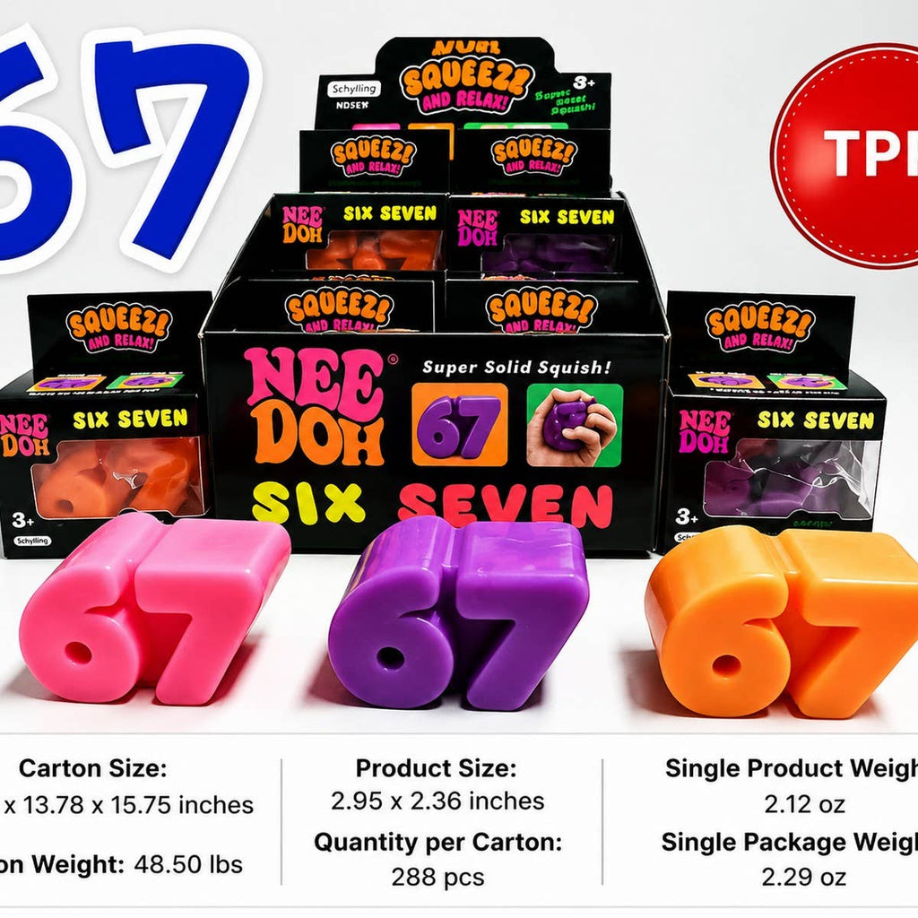 CWMM14330-67 NUMBER SQUISHY STRESS RELIEF FIDGET TOY: PINK / (OS) 1