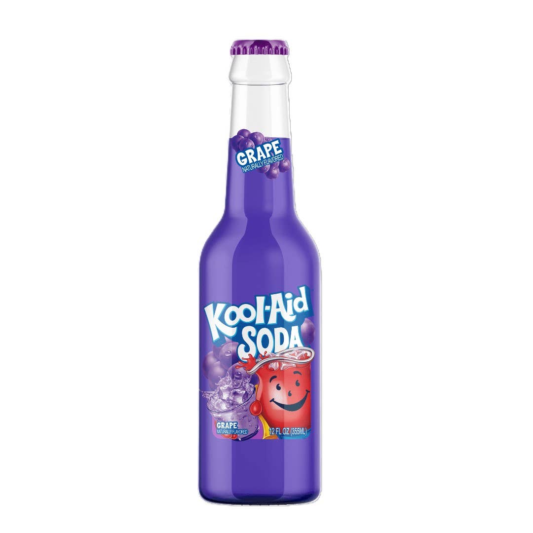 Kool-Aid Soda, Grape 12fl oz, 12ct Glass