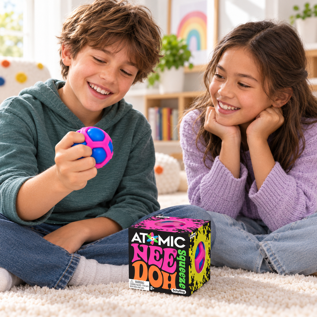 Atomic Squishy – Blue & Pink Squeeze Sensory Ball
