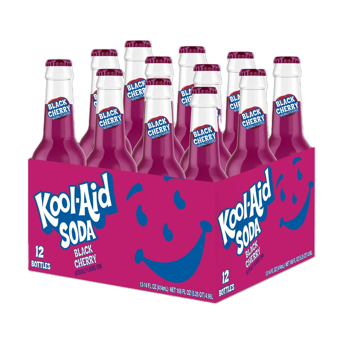 Kool-Aid Soda, Black Cherry 12 fl oz, 12ct Glass