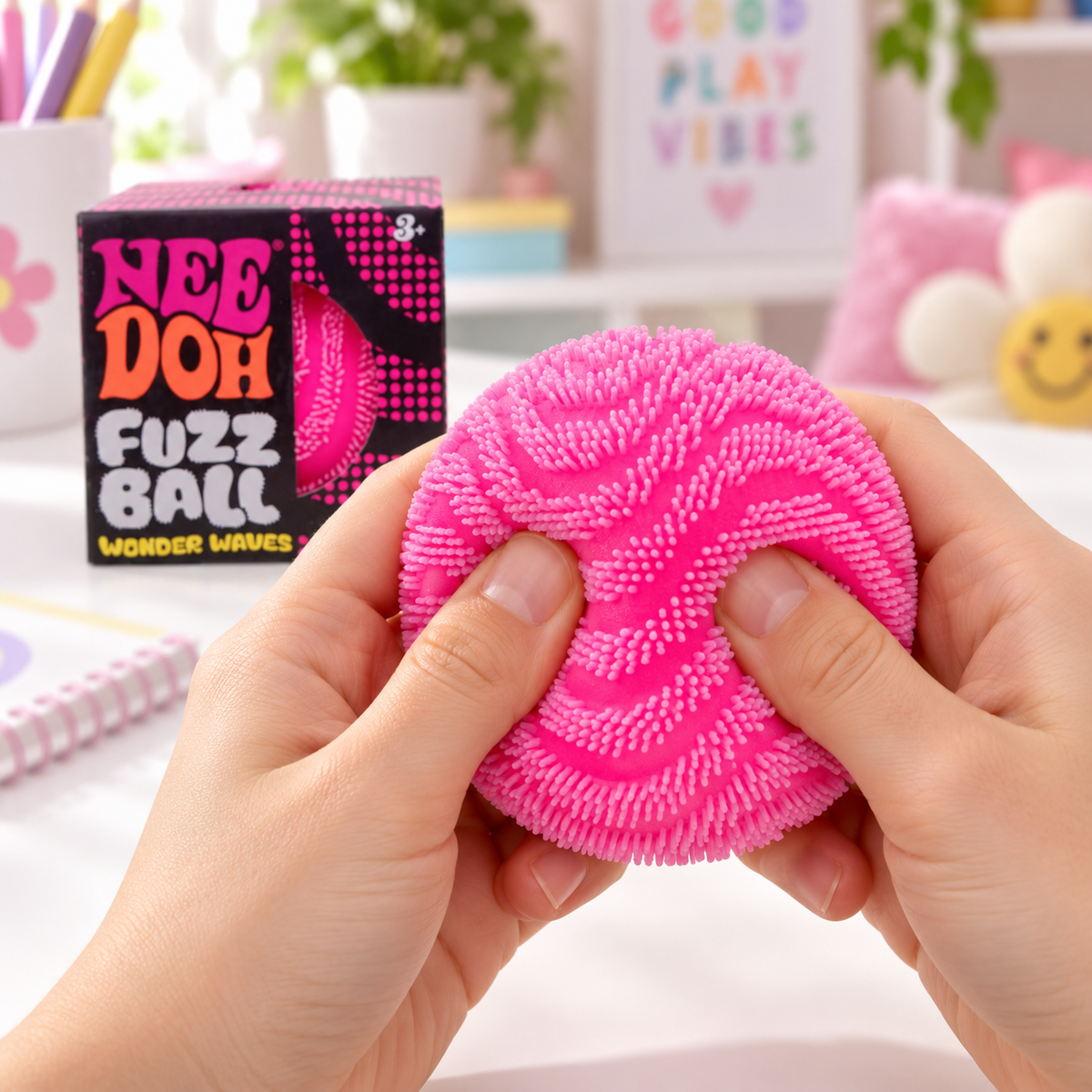 NeeDoh Fuzz Ball Wonder Squishy – Fuzzy Color-Wave Sensory